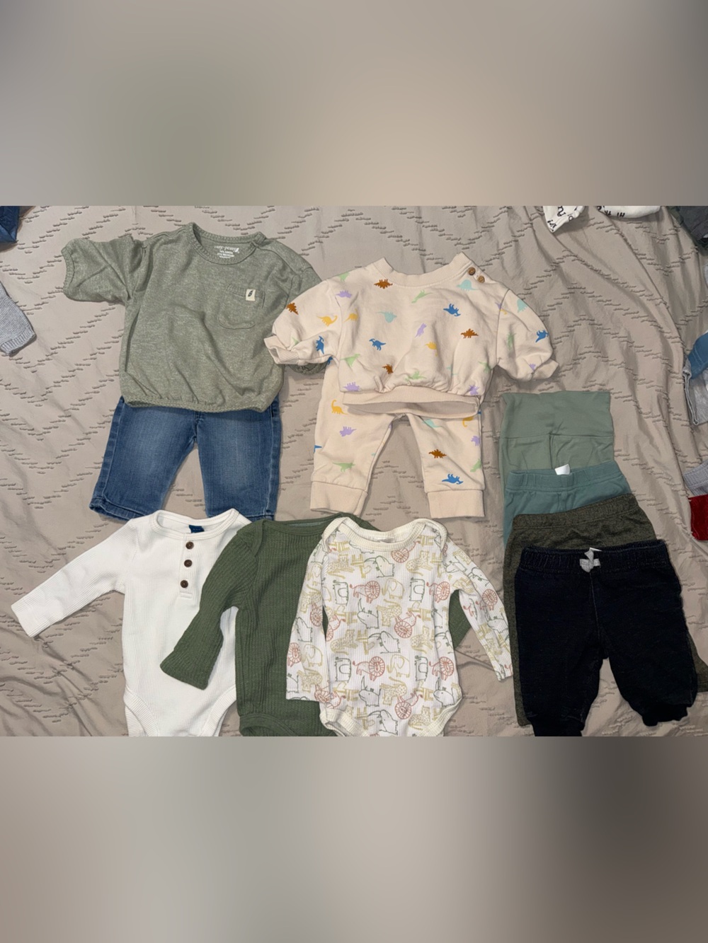 Cat & Jack Sage Green and Cream Kids Matching Sets